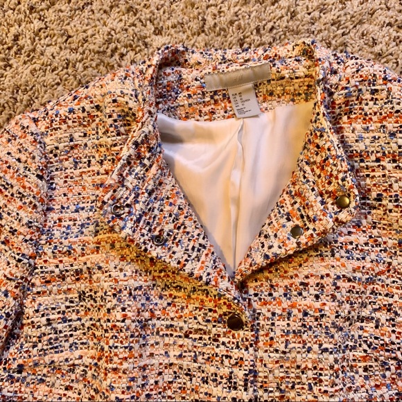 H&M Tweed Jacket - Pink / Blue size 10 - Picture 4 of 6
